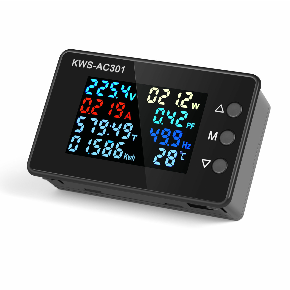 KWS-AC301 8 in1 Voltmeter Ammeter AC 50-300V Power Energy Meter LED Digital AC Wattmeter Electricity Meter 0-100A