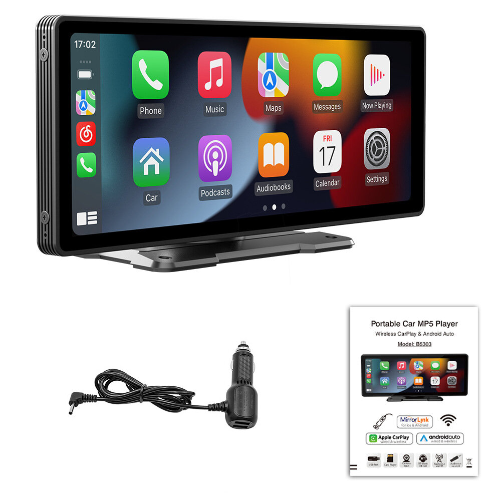 10.26 inch Portable bluetooth Car MP5 Player HD Large Screen Wireless Carplay Car Radio Built-in 1W Speaker