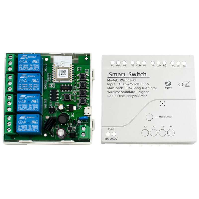 ZigBe Relay Module APP Remote Control 1/2/4CH Smart Switch Vioce Alexa Google Home Need Tuya Smart Hub Gateway Bridge