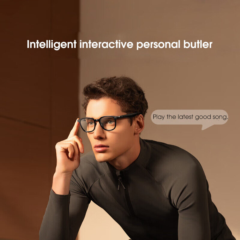 Xiaomi Mijia Smart Audio Glasses Wireless bluetooth Headset Open-sound Field Anti Sound Leakage Call Noise Cancelling 24H Long Endurance IP54 Waterproof 37.7g Smart Interaction Detachable Glasses Headphones