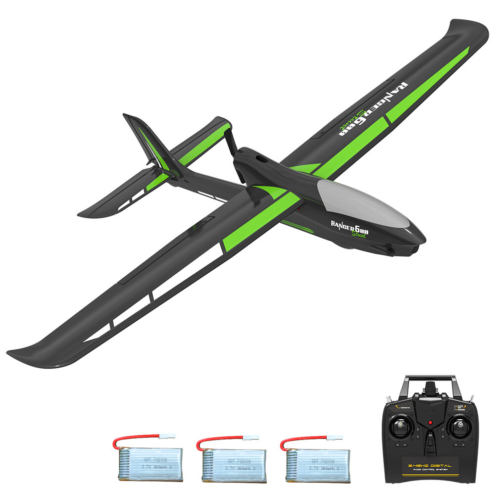 VolantexRC 76102SR Ranger 600 EPP 600mm Wingspan 2.4GHz 4CH 6-Axis Gyro One Key Aerobatics XPilot Stabilization System RC Airplane Glider RTF For Beginner