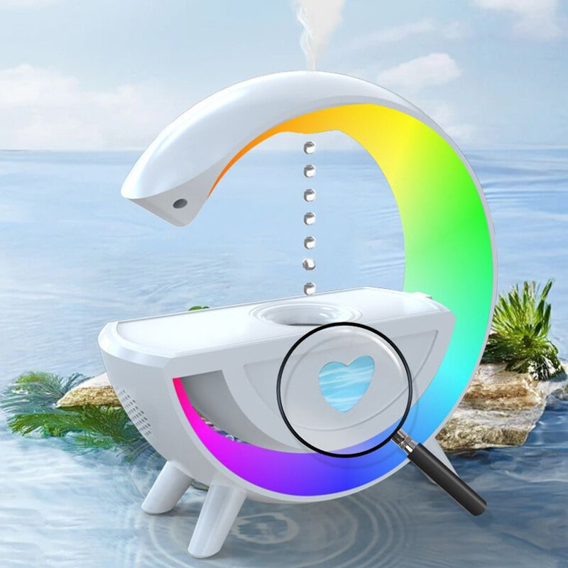 Anti Gravity Water Drop Humidifier LED Colorful Night Light Built-in Bluetooth Speaker Humidifier Diffuser Aroma Essential Oil