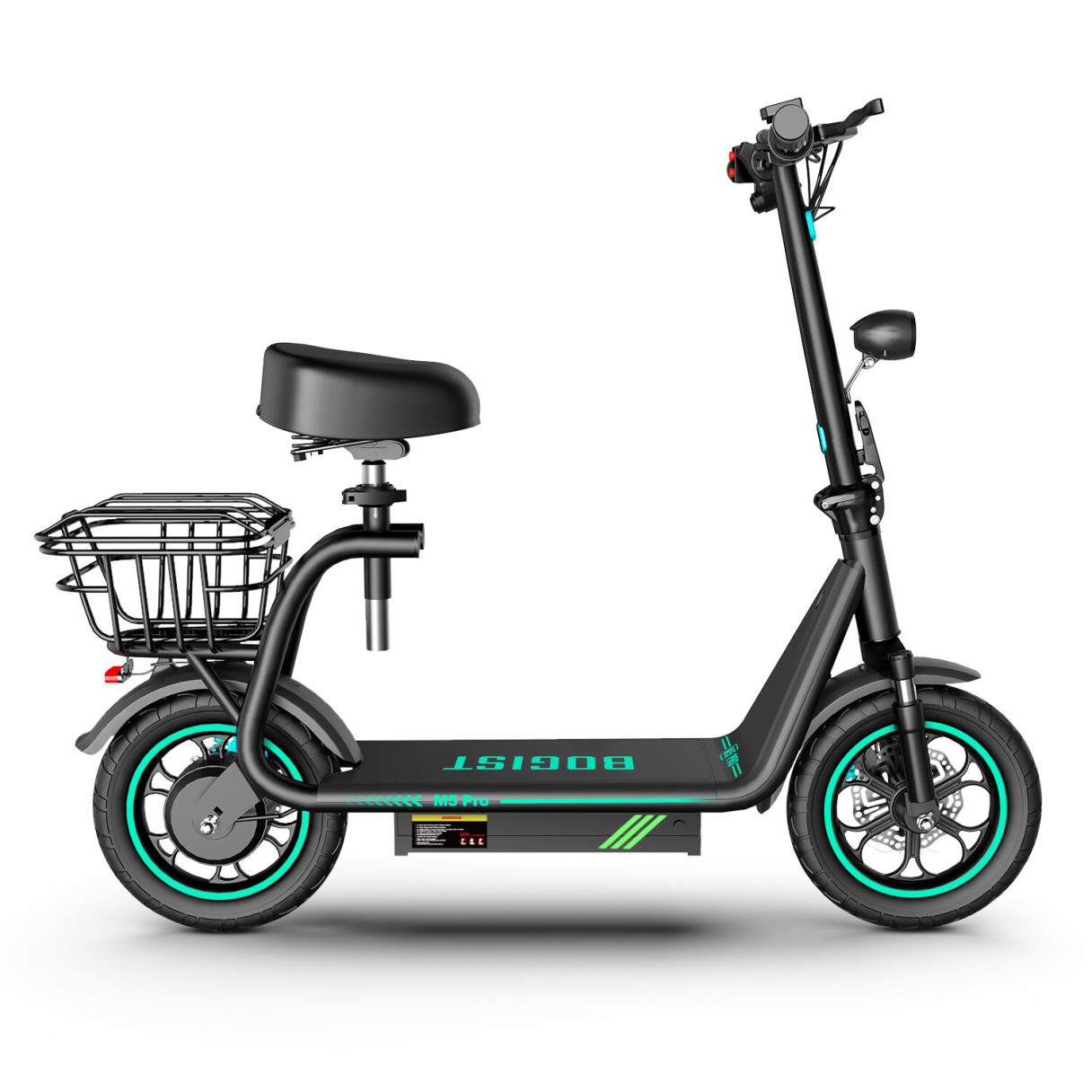 [EU DIRECT] BOGIST M5 PRO+ Folding Electric Scooter with Seat 48V 13Ah Battery 500W Motor 12inch Tires  30-40KM Max Mileage Range 120KG Max Load