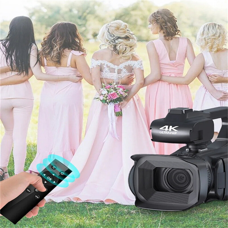 KOMERY RX200 4K 64MP WiFi 18X Digital Zoom Handheld Digital Camcorders Camera 4.0 inch Touch Screen Cameras with 2.4G Remote Control for Meeting Conference Marriage Celebrating AF Function