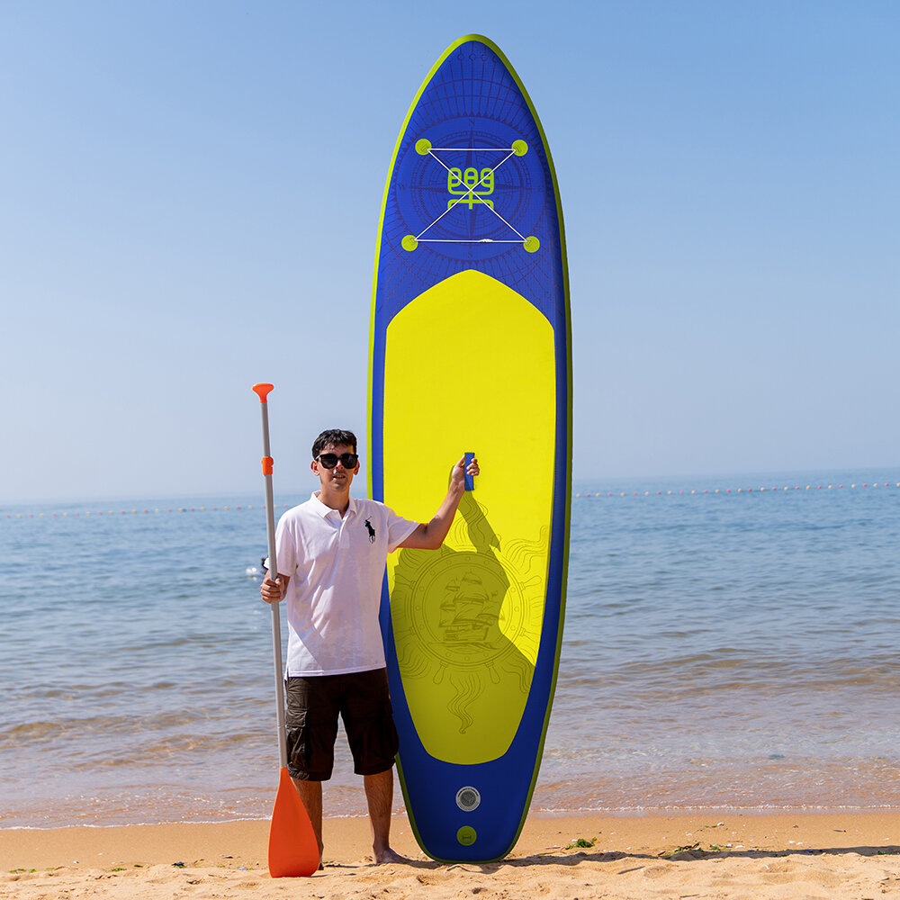 [EU Direct] FunWater 335cm 350cm Large Size Inflatable Stand Up Paddle Board Surfboard Complete Paddleboard Accessories Adjustable Paddle, Pump, ISUP Travel Backpack, Leash, Adult Paddle Board SUPFW28A SUPFW28C SUPFW28D SUPFW27A SUPFW27B