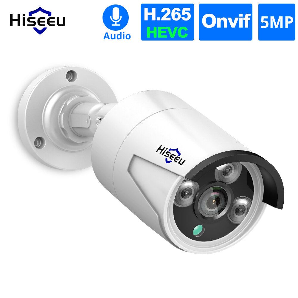 Hiseeu HB615 H.265 5MP Security IP Camera POE ONVIF Outdoor Waterproof IP66 CCTV P2P Video Camera