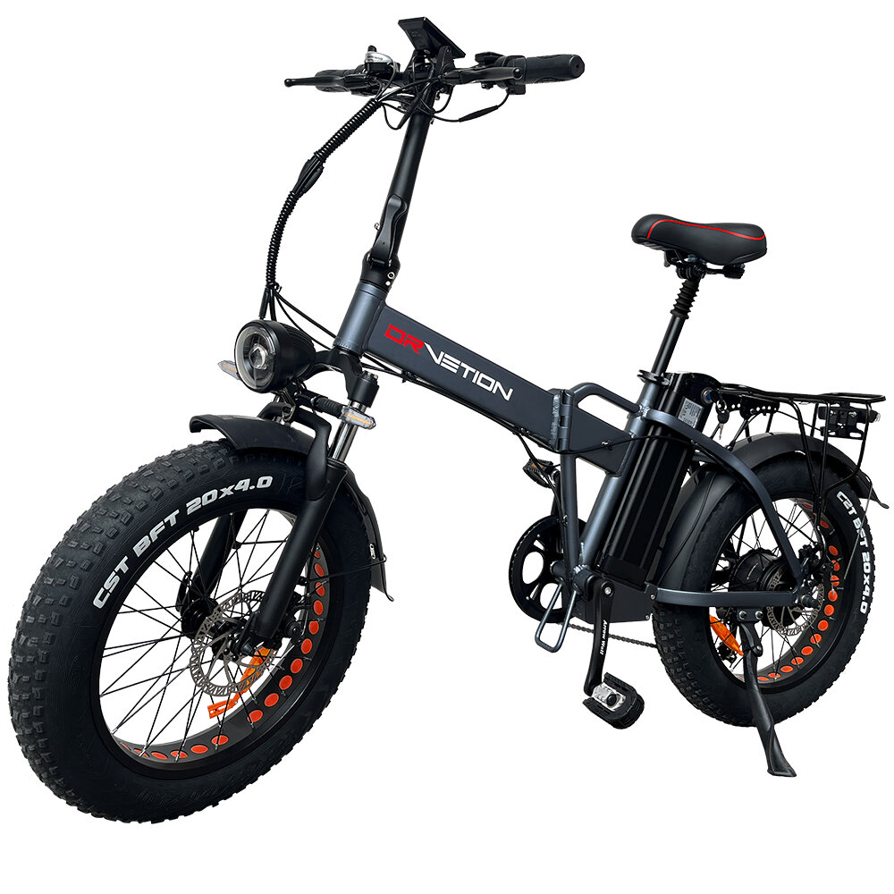 [EU DIRECT] DRVETION AT20 Electric Bike 48V 15Ah Battery 750W Motor 20*4.0inch Tires 60-90KM Max Mileage Range 200KG Max Load Folding Electric Bicycle