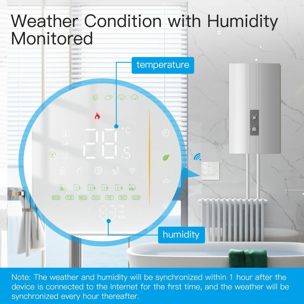 Smart Tuya WiFi Temperature Controller Thermostat Intelligent Floor Heating Constant Temperature Switch Programmable Room Temperature Controller Hydropower Boiler Temperature Control Socket