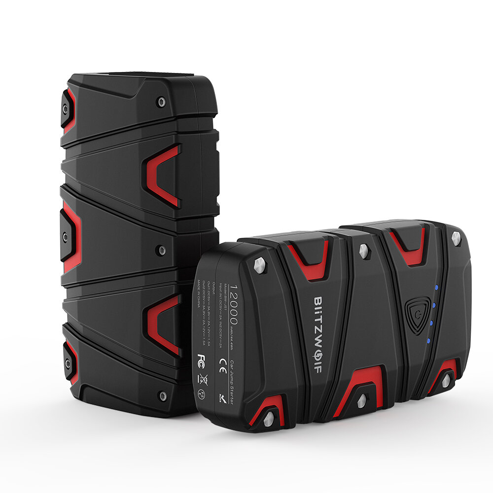 BlitzWolf® BW-JS1 2500A 20000mAh Portable Car Jump Starter Emergency Battery Booster Power Bank Waterproof with LED Flashlight QC3.0 USB Charging Port