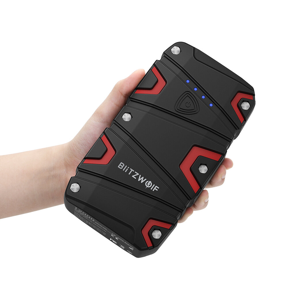 BlitzWolf® BW-JS1 2500A 20000mAh Portable Car Jump Starter Emergency Battery Booster Power Bank Waterproof with LED Flashlight QC3.0 USB Charging Port