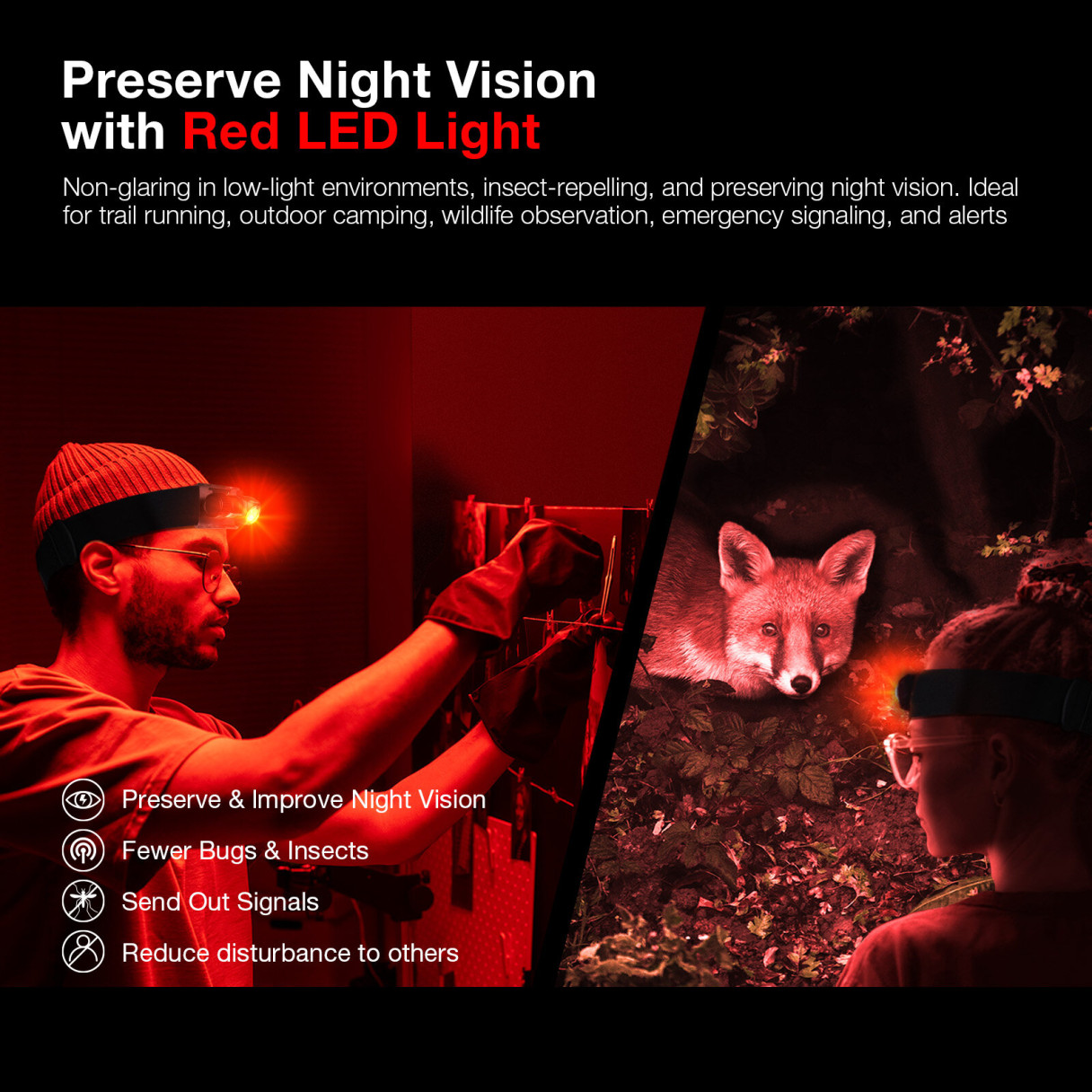 Astrolux® HM01 Lightweight L-Shape Running Headlamp 800LM 87M Throw White and Red Light LED Portable Flashlight Power by 16340 800mAh Battery Type-C Rechargeable  IP68 Waterproof for Outdoor Camping Hunting Flashlight