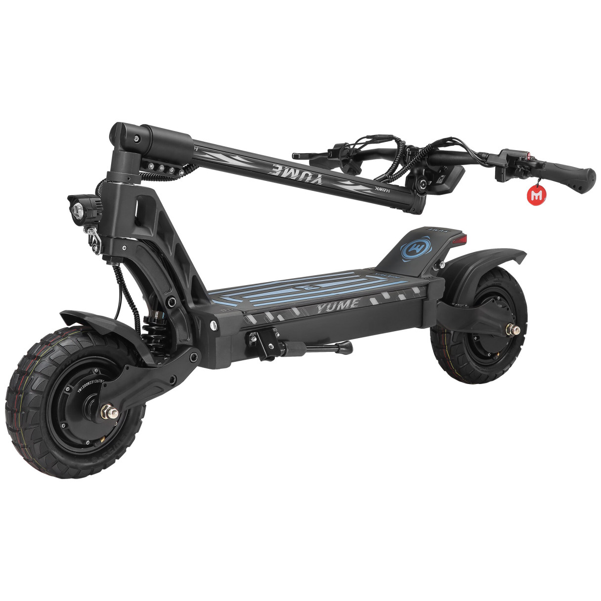 [EU DIRECT] YUME HAWK Electric Scooter 60V 22.5AH Battery 1200W*2 Dual Motors 10inches Tires 70KM Max Mileage 126KG Max Load Oil Brakes Folding E-Scooter