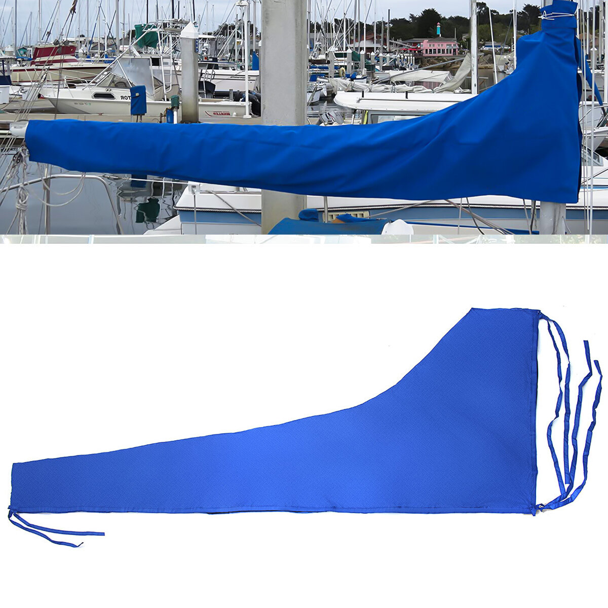 10-11ft 3.5m 420D Sail Cover Mainsail Maine Boom Cover Waterproof Fabric Blue