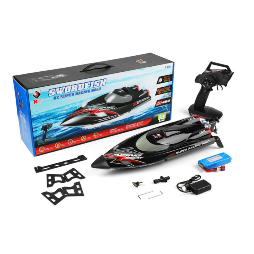 Wltoys WL916 RTR 2.4G Brushless RC Boat Fast 60km/h High Speed Vehicles w/  LED Light Water Cooling System Models Toys