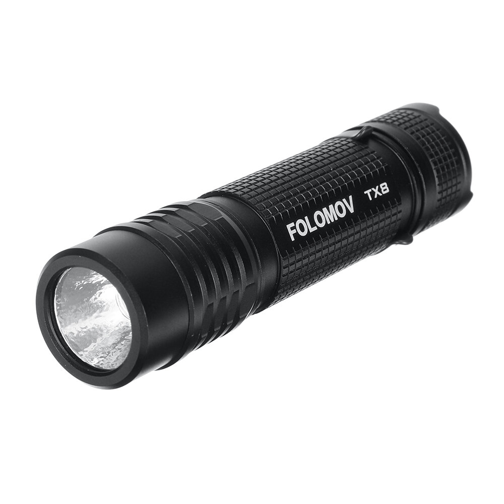 Folomov TX8 Nichia 219D 960LM Ultrabright Campact EDC Tactical Flashlight with 2600mAh USB Charging 18650 Battery Rechargeable Aluminum Portable Mini LED Torch Waterproof Outdoor EDC Tactical Survival Tool