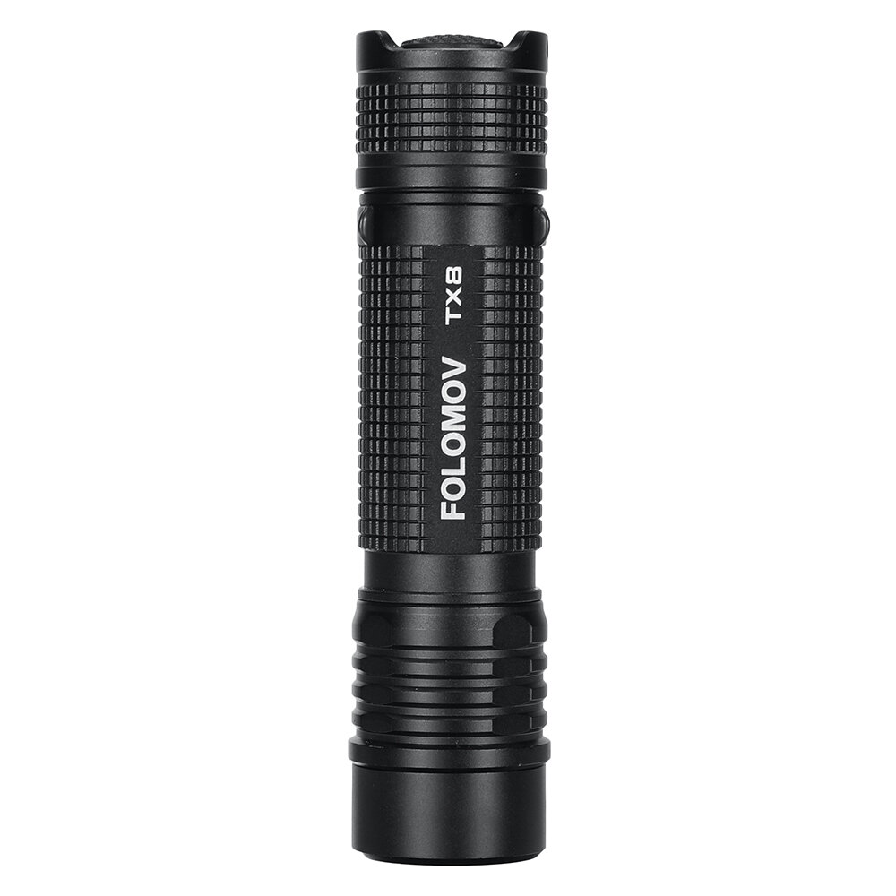 Folomov TX8 Nichia 219D 960LM Ultrabright Campact EDC Tactical Flashlight with 2600mAh USB Charging 18650 Battery Rechargeable Aluminum Portable Mini LED Torch Waterproof Outdoor EDC Tactical Survival Tool