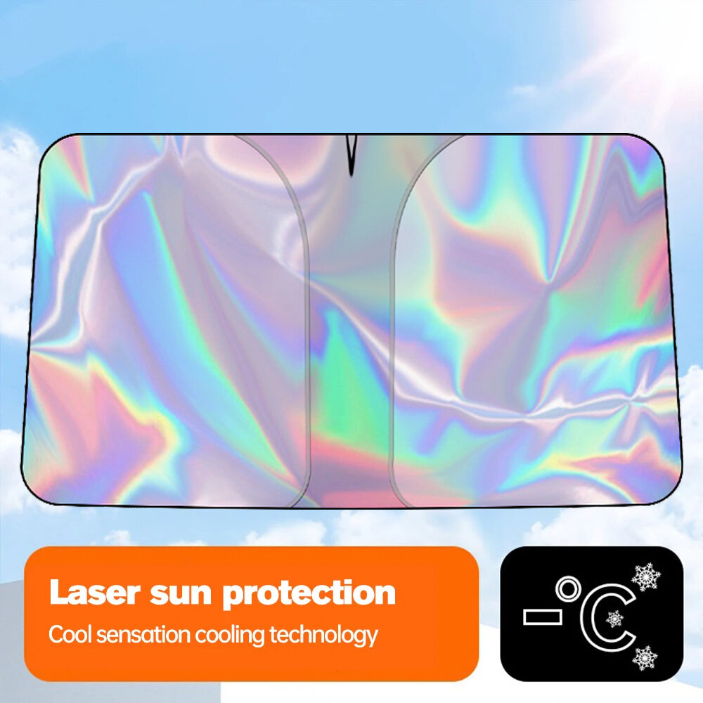 RedrRover 3 Layer Laser Sun Protection Shade Sunshade Privacy Curtain Car Front Windshield Heat Insulation Block UV Ray Sunlight