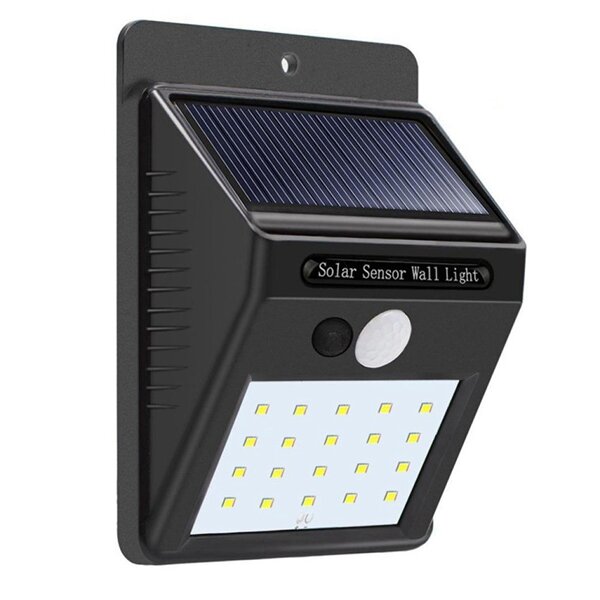 Solar Power 20 LED PIR Motion Sensor Wall Light Waterproof Outdoor Path Yard Garden Security Lamp