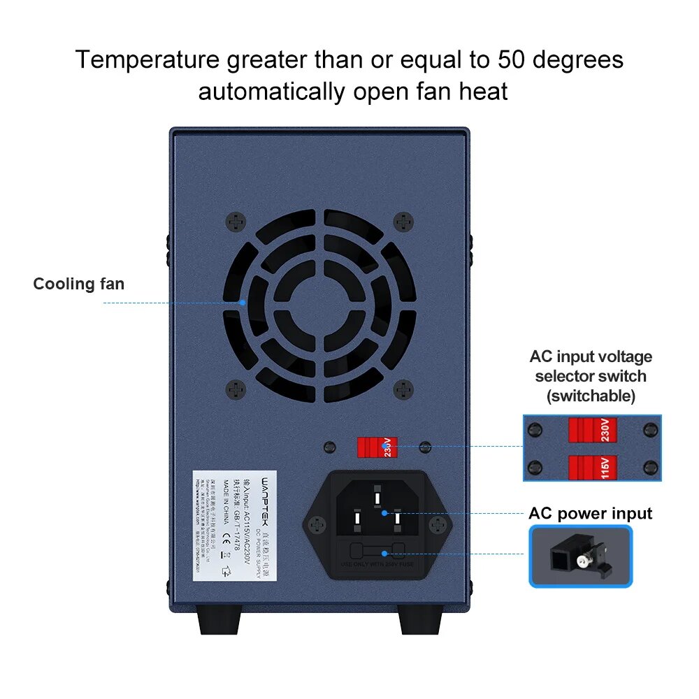 WANPTEK Regulated Power Supply with 0-160V Voltage 0-10A Current Multi-Function Protection Superior Stability Digital Display ideal for Diverse Electronics Application EPS3205/EPS3210/EPS6205/EPS1203/EPS1602