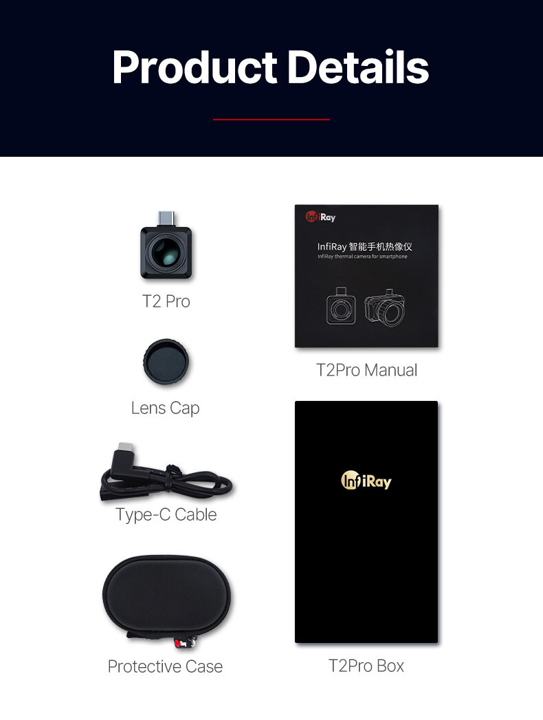 InfiRay T2 PRO Thermal Imager Outdoor Search 1492m 256x192 Infrared Camera Night Vision Mobile Android Type C