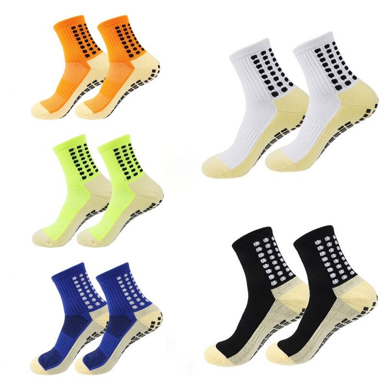 1 Pair Anti-Slip Football Socks Non-Slip Soccer Basketball Tennis Outdoor Sport Socks Grip Cycling Riding Men Socks