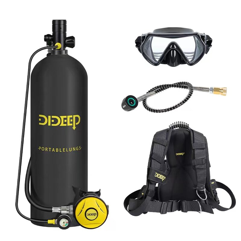 [EU Direct] DIDEEP Portable 4L Scuba Oxygen Cylinder Air Tank Scuba Reserve Air Tank Pump Snorkeling Gear Snorkeling Diving Equipment