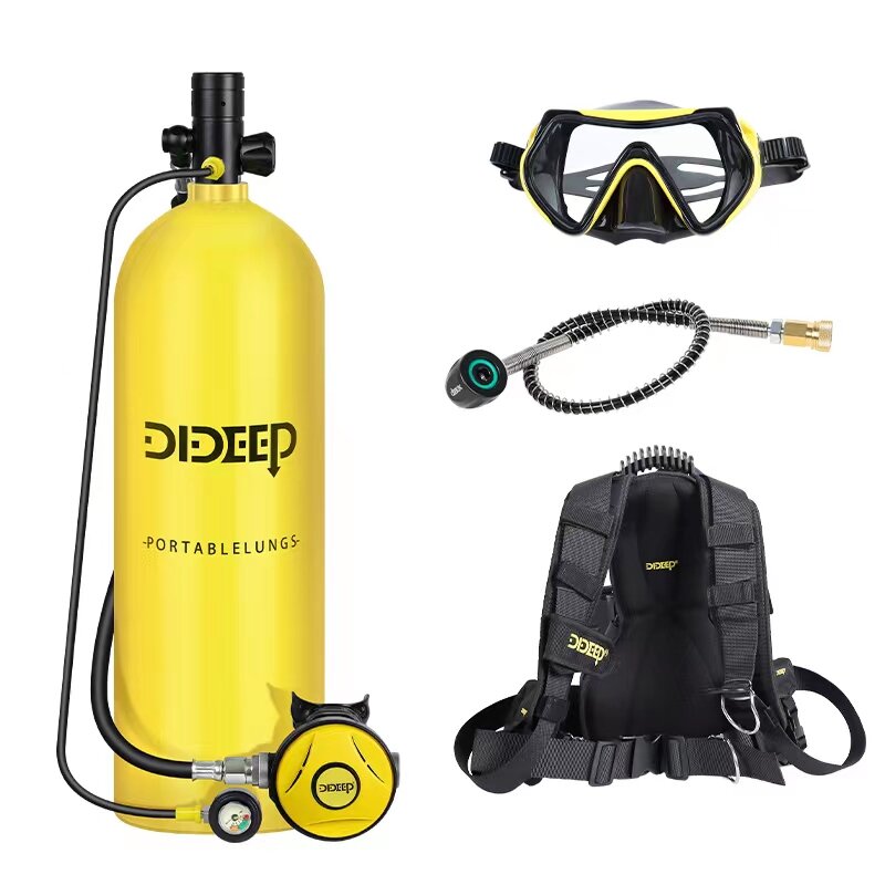 [EU Direct] DIDEEP Portable 4L Scuba Oxygen Cylinder Air Tank Scuba Reserve Air Tank Pump Snorkeling Gear Snorkeling Diving Equipment