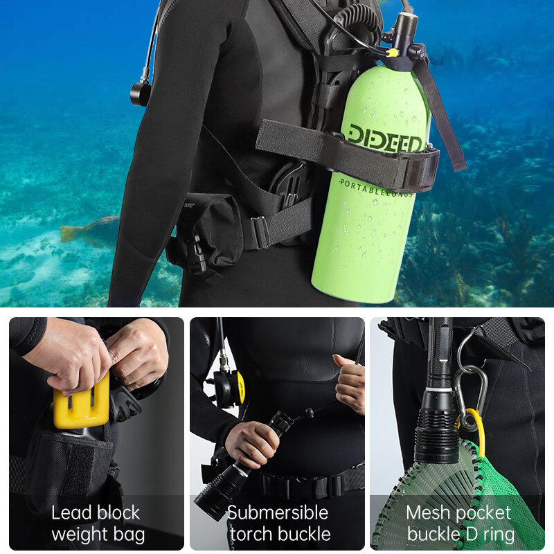 [EU Direct] DIDEEP Portable 4L Scuba Oxygen Cylinder Air Tank Scuba Reserve Air Tank Pump Snorkeling Gear Snorkeling Diving Equipment