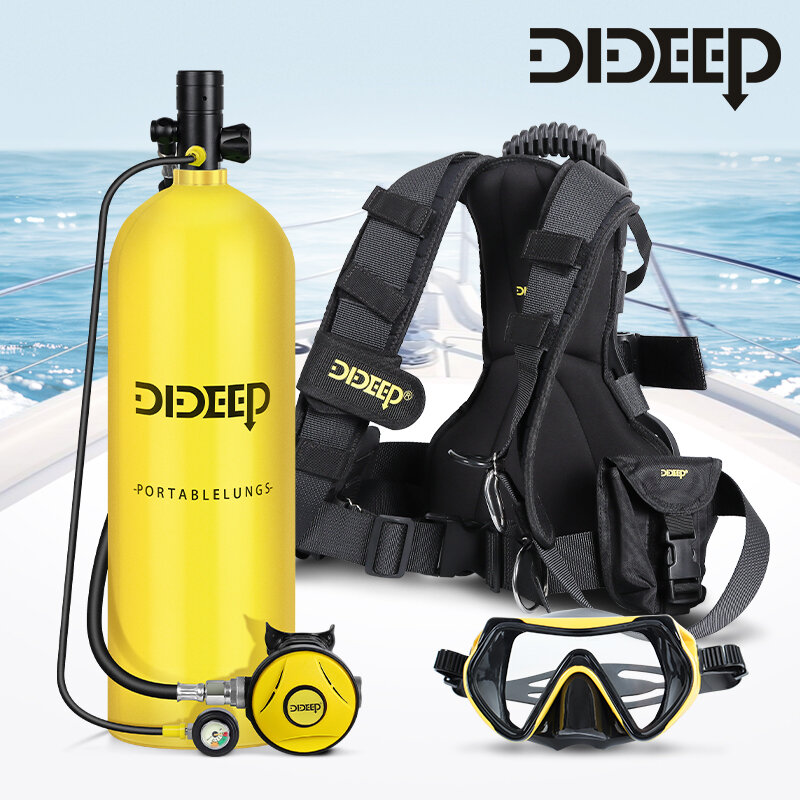 [EU Direct] DIDEEP Portable 4L Scuba Oxygen Cylinder Air Tank Scuba Reserve Air Tank Pump Snorkeling Gear Snorkeling Diving Equipment