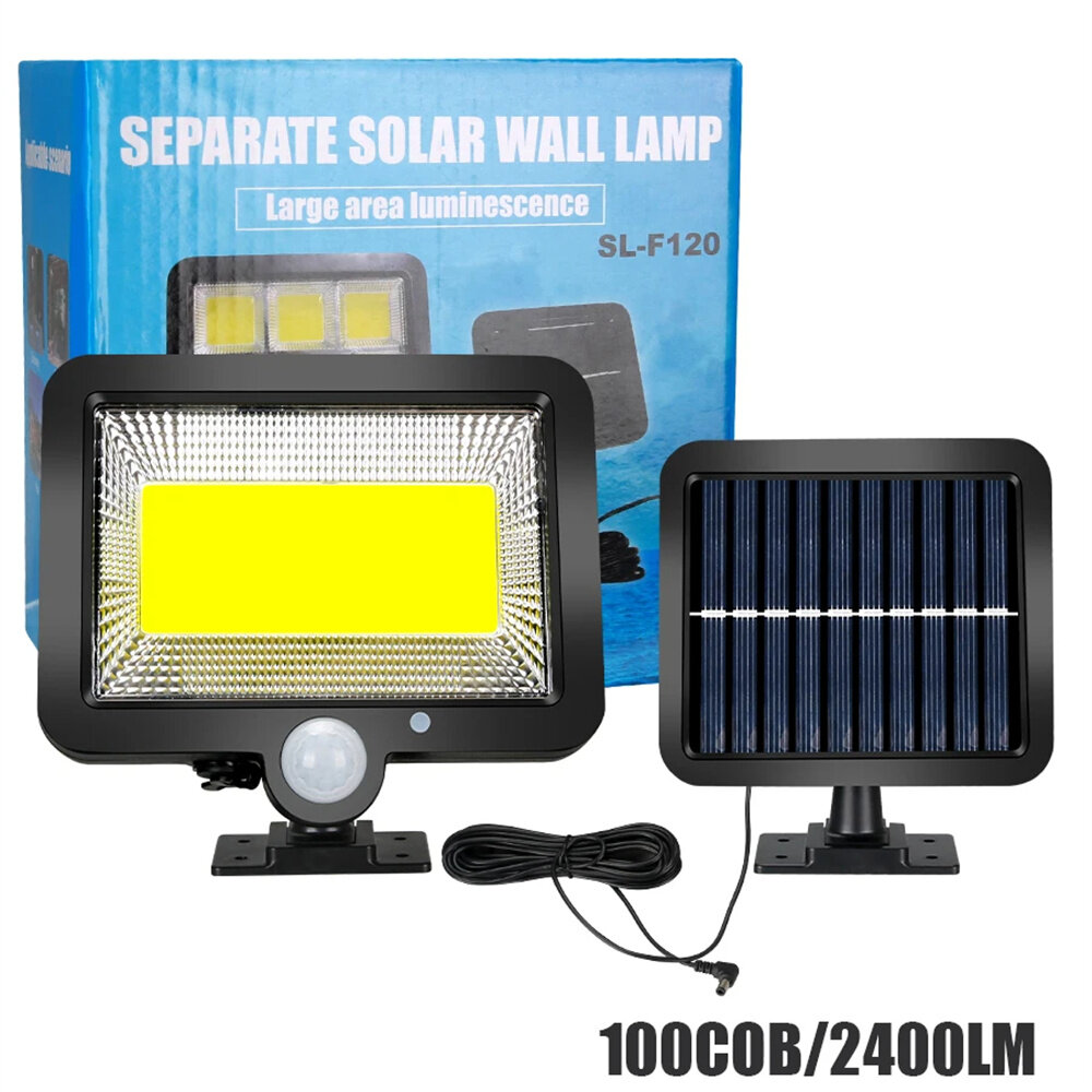 100/120/128COB Solar Lights Outdoor Split Wall Lamp 3 Modes Waterproof Motion Sensor Street Light for Home Garden Landscape