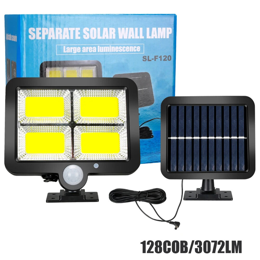 100/120/128COB Solar Lights Outdoor Split Wall Lamp 3 Modes Waterproof Motion Sensor Street Light for Home Garden Landscape