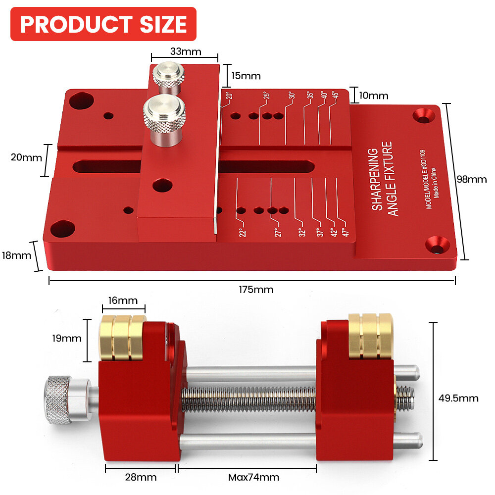 Mohoo Sharpening System Honing Guide Sharpening Holder Angle Fixture Angle Gauge for Woodworking Chisel