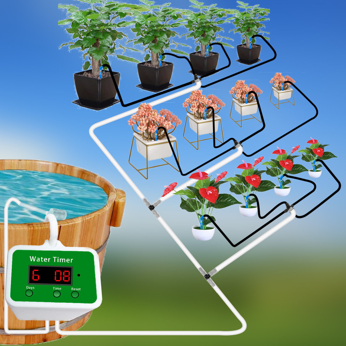 Sprinkler Irrigation Watering Drip Timer Intelligent Flower Garden Cultivation Automatic Lazy Man Water Drip Pot Plant Spraying