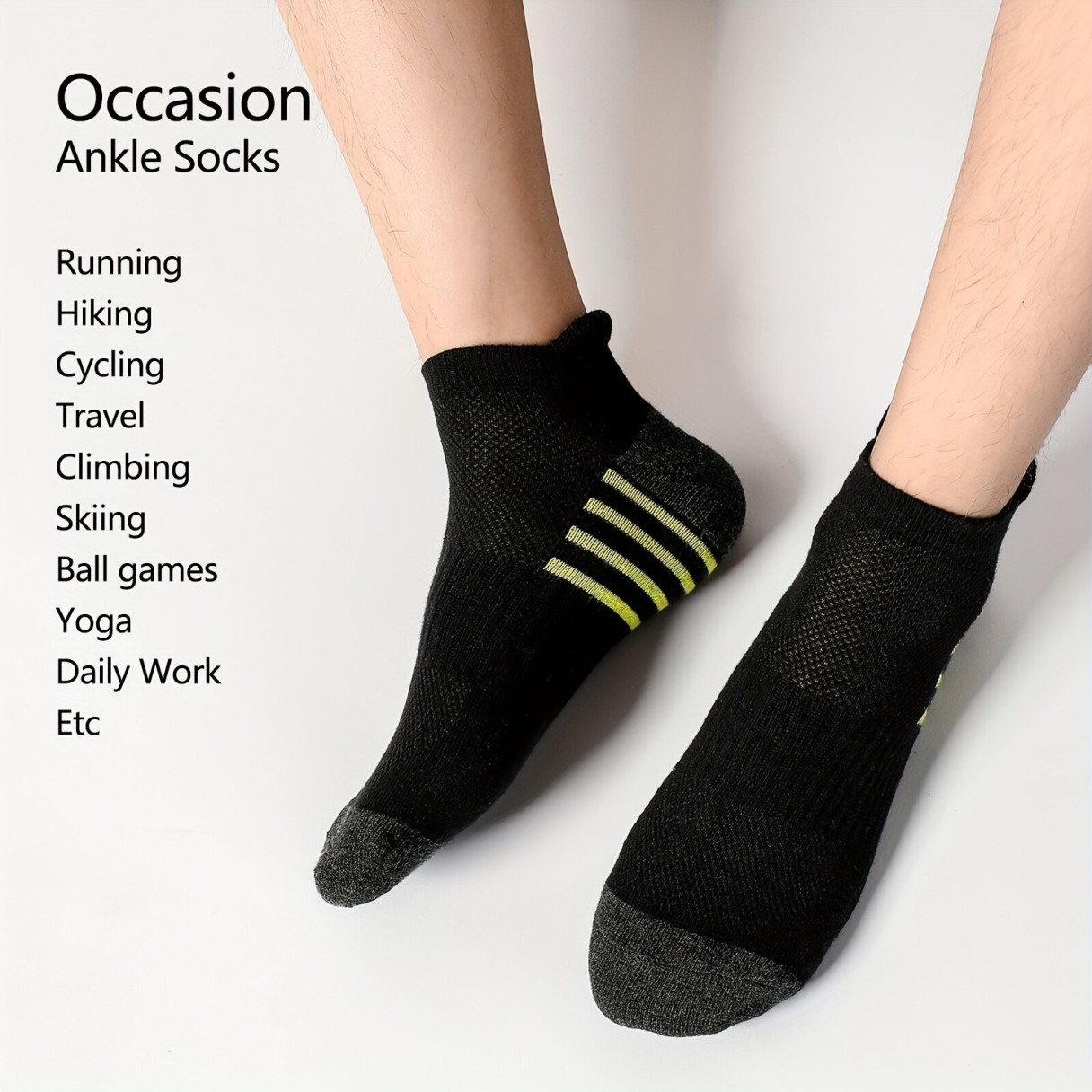 12 Pairs Men's Casual Stripe Socks,Soft Comfy Low Cut Elastic Ankle Socks,Fitness Sports Socks,Breathable Mesh Male Short Sock