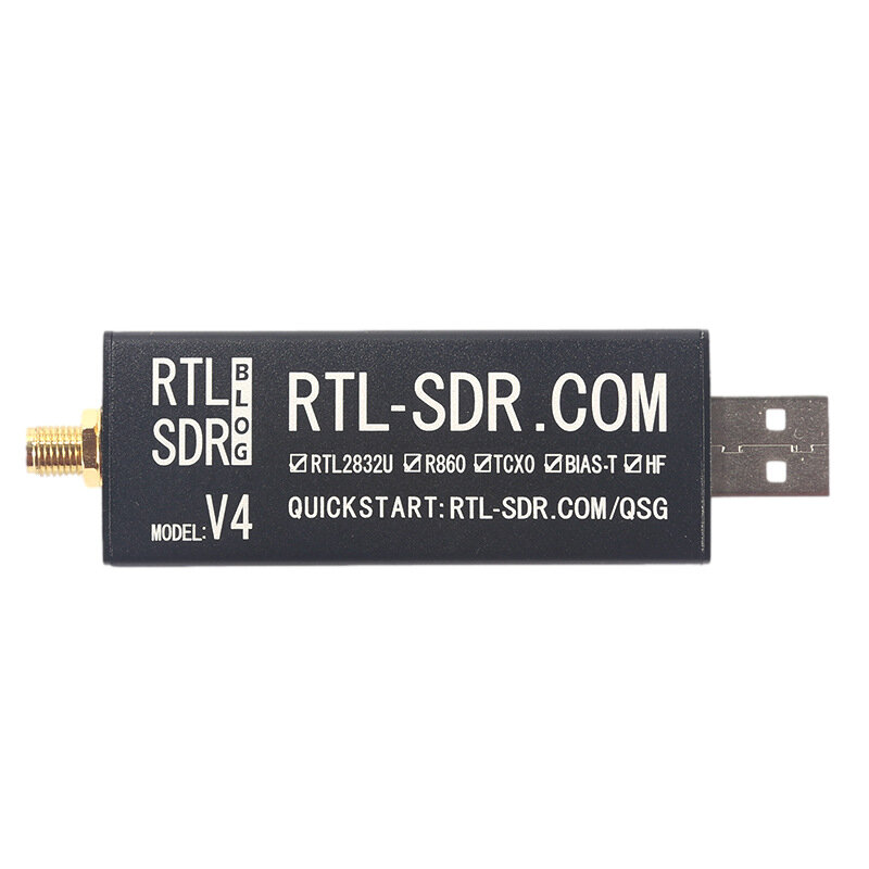 RTL-SDR Blog RTL SDR V4 R828D RTL2832U 1PPM TCXO SMA RTLSDR Software Defined Radio with Multipurpose Dipole Antenna