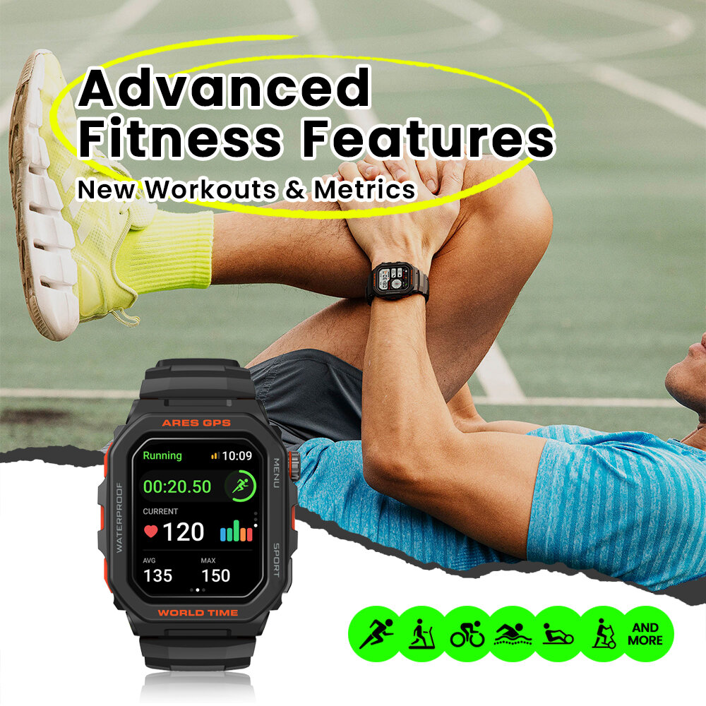 [World Premiere]Zeblaze Ares GPS Rugged 1.75 inch HD 3 ATM Detailed Health and Wellness Insights bluetooth Calls Assistant Smart Watch