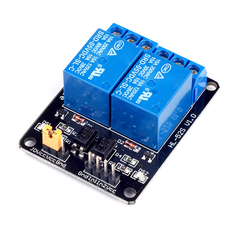 AOQDQDQD 5V 2-Channel Relay Module with Optocoupler Protection and Expansion Board for Home Automation and DIY Projects