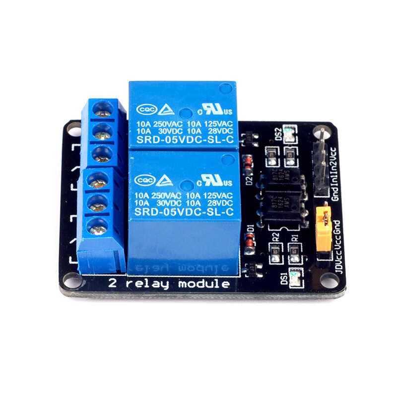 AOQDQDQD 5V 2-Channel Relay Module with Optocoupler Protection and Expansion Board for Home Automation and DIY Projects