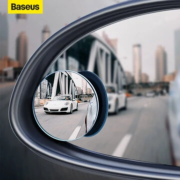 Baseus 2Pcs Car Mirror HD Convex Mirror Blind Spot Auto Rearview Mirror 360 Degree Wide Angle Parking Rimless Mirrors