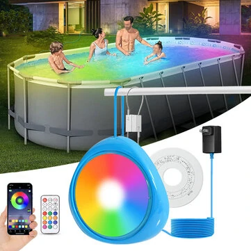 LED Pool Lights with APP Control, RGB Magnetic Dimmable Submersible LED Lights for Above Ground Inground Pools, IP68 Waterproof Color Changing Underwater Lights