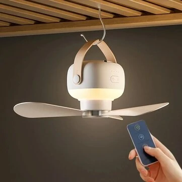 Portable Ceiling Fans 3600mAh / 7200mAh Outdoor Camping Fan with Remote Control LED Lighting Tent Ventilator Cooler Rechargeable Electric Fan
