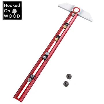 HONGDUI Hooked On Wood MT-2465 PRO Scriber Marking T Square Ruler Aluminum Alloy Hole Positioning Marking Gauge