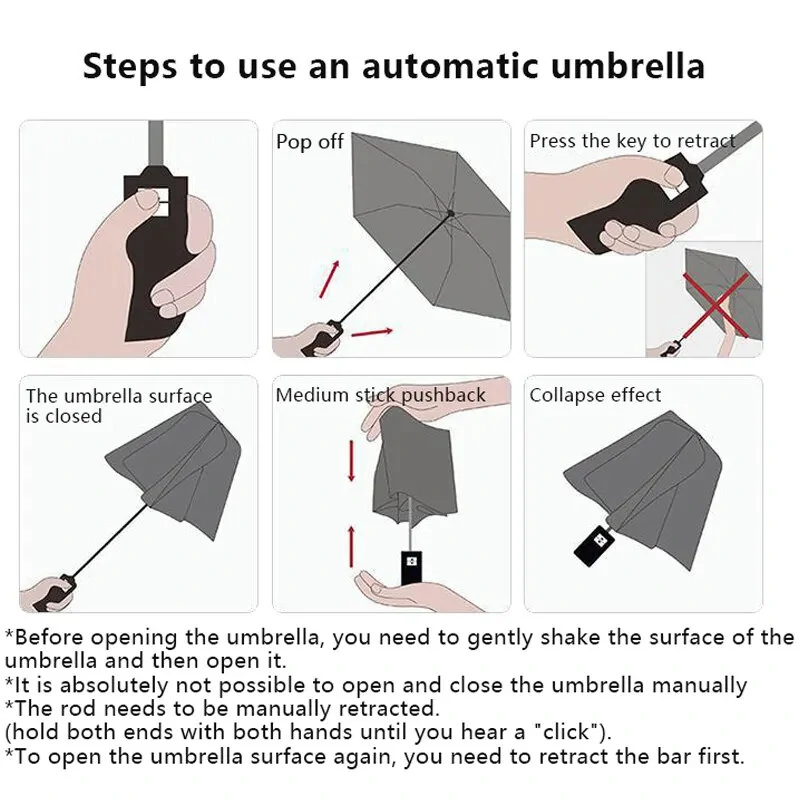 8-Rib Travel Umbrella Windproof Automatic Open and Close Multicolor Portable Rain Sun Protection for All Weather Conditions