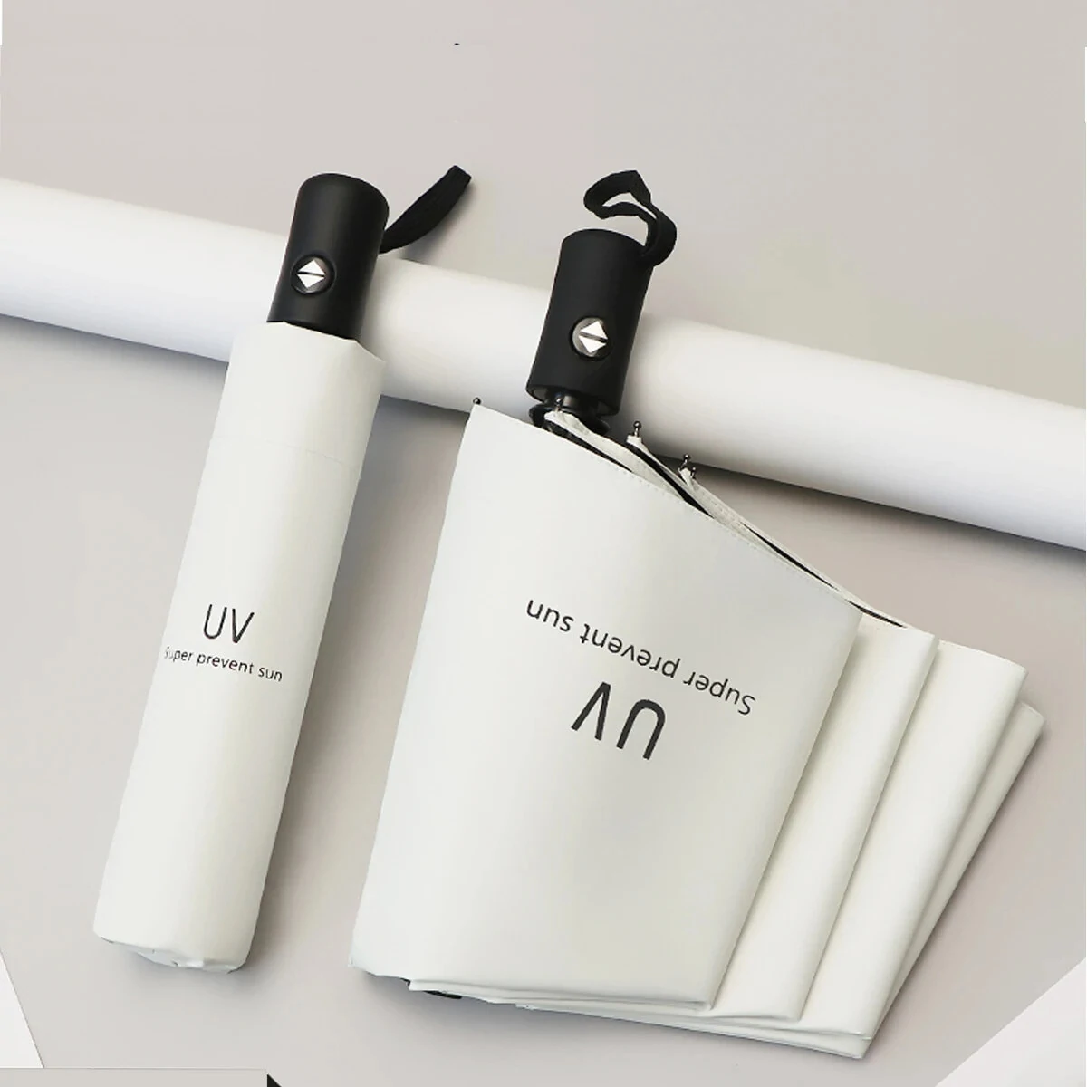 8-Rib Travel Umbrella Windproof Automatic Open and Close Multicolor Portable Rain Sun Protection for All Weather Conditions
