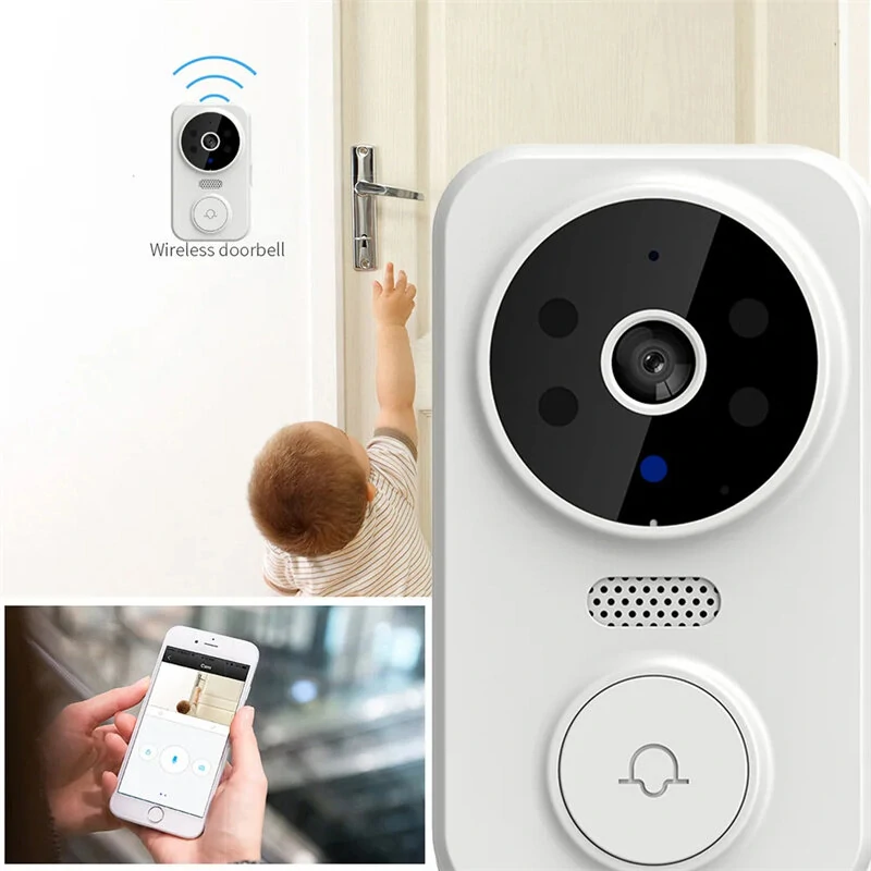 M8 Tuya WiFi Mini Smart Video Doorbell with Camera Smart Security Home Door Bell Smart Life Doorbell with Night Vision Camera Bell