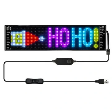 LED Matrix Pixel Panel Scrolling Bright Advertising LED Signs Flexible USB 5V LED Car Sign Bluetooth App Control Color Display