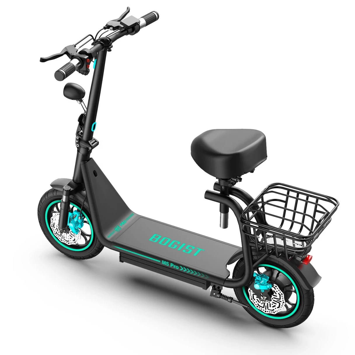 [EU DIRECT] BOGIST M5 PRO+ Folding Electric Scooter with Seat 48V 13Ah Battery 500W Motor 12inch Tires  30-40KM Max Mileage Range 120KG Max Load