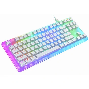 GAMAKAY K87 Mechanical Keyboard 87 Keys Hot Swappable Type-C Wired USB 3.1 NKRO Translucent Glass Base Gateron Switch ABS Two-color Keycap RGB Gaming Keyboard