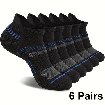 6 Pairs Men's Sports Socks,Anti Odor & Sweat Absorption Cotton Ankle Socks,Outdoor Athletic Cycling Travel Short Socks Comfy & Breathable