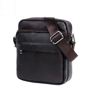 BULLCAPTAIN Mens Bag Genuine Leather Fashion Men Small Flap Shoulder Crossbody Bags Bussiness Casual Men's Messenger Bag